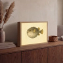 Stekels - Vis - Opgeblazen - Bruin Light Box met batterij (Wandlamp) middel -sfeer2
