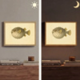 Stekels - Vis - Opgeblazen - Bruin Light Box met batterij (Wandlamp) middel -sfeer3