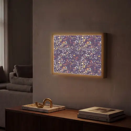 Spat - Abstract - Stippen Light Box met batterij (Wandlamp) middel 907 -sfeer1