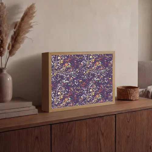 Spat - Abstract - Stippen Light Box met batterij (Wandlamp) middel 907 -sfeer2