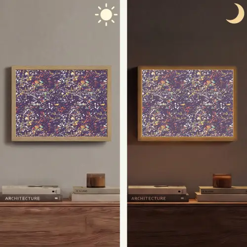 Spat - Abstract - Stippen Light Box met batterij (Wandlamp) middel 907 -sfeer3