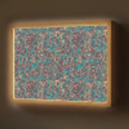 Spat - Abstract - Oranje - Groen Light Box met batterij (Wandlamp) middel 907 -z3d_website