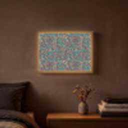 Spat - Abstract - Oranje - Groen Light Box met batterij (Wandlamp) middel 907 -sfeer4