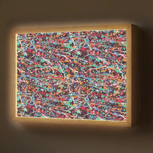 Spat - Abstract - Waterverf - Multi Light Box met batterij (Wandlamp) middel 907 -z3d_website