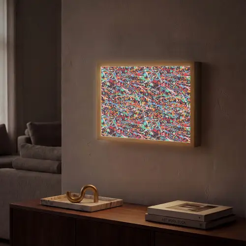 Spat - Abstract - Waterverf - Multi Light Box met batterij (Wandlamp) middel 907 -sfeer1