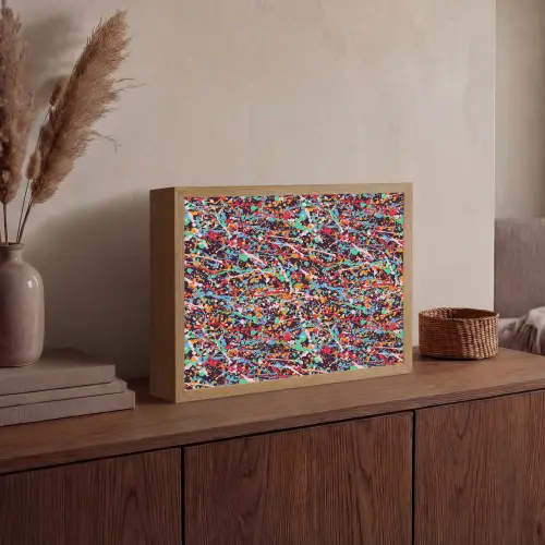 Spat - Abstract - Waterverf - Multi Light Box met batterij (Wandlamp) middel 907 -sfeer2