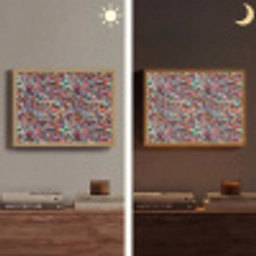 Spat - Abstract - Waterverf - Multi Light Box met batterij (Wandlamp) middel 907 -sfeer3