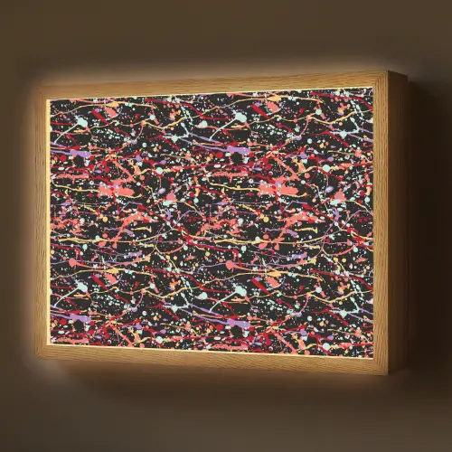 Spat - Abstract - Waterverf - Zacht Light Box met batterij (Wandlamp) middel 907 -z3d_website