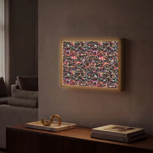 Spat - Abstract - Waterverf - Zacht Light Box met batterij (Wandlamp) middel 907 -sfeer1