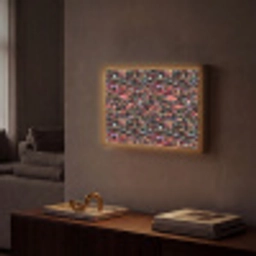Spat - Abstract - Waterverf - Zacht Light Box met batterij (Wandlamp) middel 907 -sfeer1