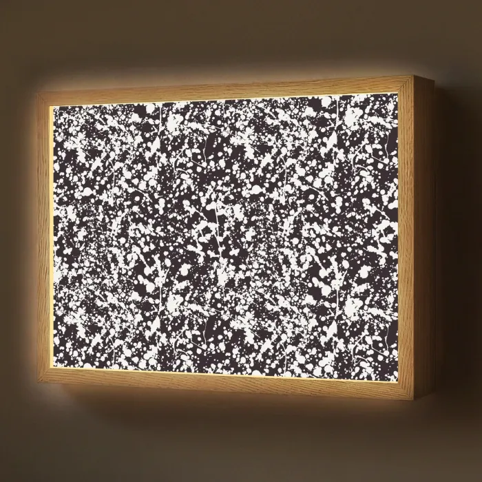 Spat - Stippen - Zwart - Wit Light Box met batterij (Wandlamp) middel 907 -z3d_website