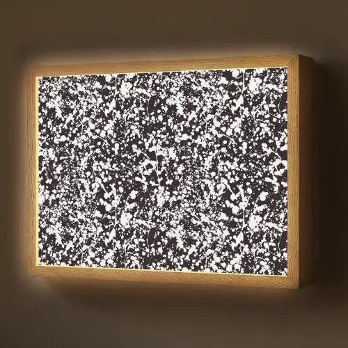 Spat - Stippen - Zwart - Wit Light Box met batterij (Wandlamp) middel 907 -z3d_website