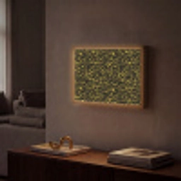 Spat - Waterverf - Geel - Zwart Light Box met batterij (Wandlamp) middel 907 -sfeer1