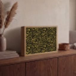 Spat - Waterverf - Geel - Zwart Light Box met batterij (Wandlamp) middel 907 -sfeer2