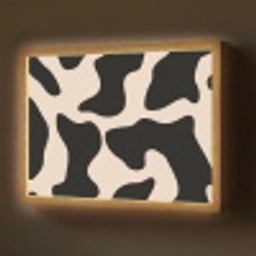Vlekkenpatroon - Koe - Beige Light Box met batterij (Wandlamp) middel -z3d_website