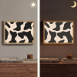 Vlekkenpatroon - Koe - Beige Light Box met batterij (Wandlamp) middel -sfeer3
