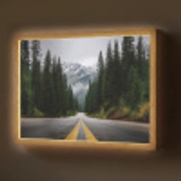 Sparrenbos - Weg - Bergen - Sneeuw Light Box met batterij (Wandlamp) middel -z3d_website