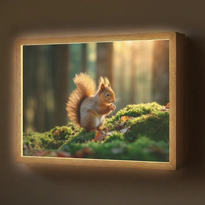 Eekhoorn - Nootje - Gras Light Box met batterij (Wandlamp) middel -z3d_website