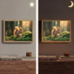 Eekhoorn - Nootje - Gras Light Box met batterij (Wandlamp) middel -sfeer3