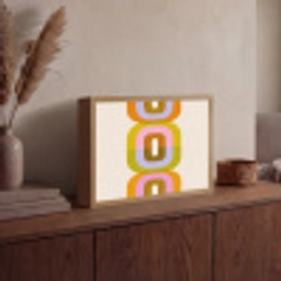 Stapel - Vormen - Geblokt - Oranje Light Box met batterij (Wandlamp) middel -sfeer2