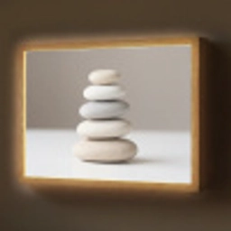 Gestapelde - Stenen - Grijs Light Box met batterij (Wandlamp) middel -z3d_website