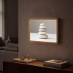 Gestapelde - Stenen - Grijs Light Box met batterij (Wandlamp) middel -sfeer1