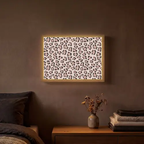 Vlekken - Beige - Luipaard Light Box met batterij (Wandlamp) middel 907 -sfeer4