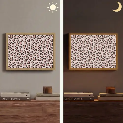 Vlekken - Beige - Luipaard Light Box met batterij (Wandlamp) middel 907 -sfeer3