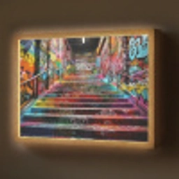 Trap - Graffiti - Kleuren - Kunst Light Box met batterij (Wandlamp) middel -z3d_website