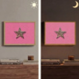 Ster - Luipaard - Print - Roze Light Box met batterij (Wandlamp) middel -sfeer3
