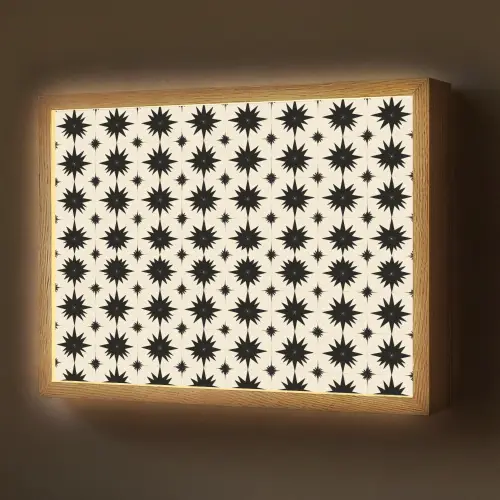 Stervormen - Geometrisch - Zwart Light Box met batterij (Wandlamp) middel 907 -z3d_website