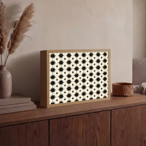 Stervormen - Geometrisch - Zwart Light Box met batterij (Wandlamp) middel 907 -sfeer2