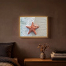 Zeester - Strand - Zee Light Box met batterij (Wandlamp) middel -sfeer4