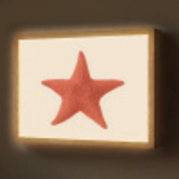 Zeester - Bobbels - Rood Light Box met batterij (Wandlamp) middel -z3d_website