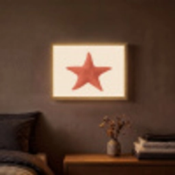 Zeester - Bobbels - Rood Light Box met batterij (Wandlamp) middel -sfeer4