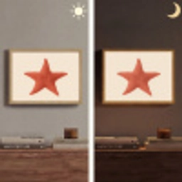 Zeester - Bobbels - Rood Light Box met batterij (Wandlamp) middel -sfeer3