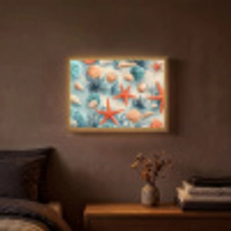 Zeesterren - Schelpen - Illustratie - Zand Light Box met batterij (Wandlamp) middel -sfeer4
