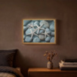 Zeesterren - Stenen - Wit Light Box met batterij (Wandlamp) middel -sfeer4