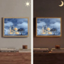 Sterrenhemel - Goud - Moskee Light Box met batterij (Wandlamp) middel -sfeer3