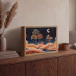 Sterrenhemel - Palmen - Rivier Light Box met batterij (Wandlamp) middel -sfeer2