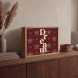 Sterren - Luipaardprint - Dream - Bordeaux Light Box met batterij (Wandlamp) middel -sfeer2