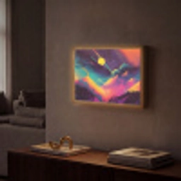 Sterren - Bergen - Kleurrijk Light Box met batterij (Wandlamp) middel -sfeer1