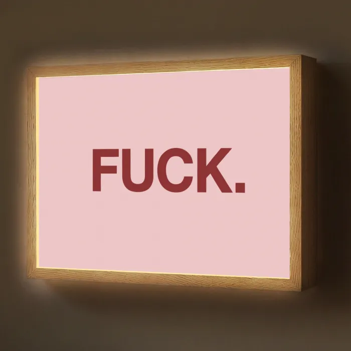 Statement - Krachtig - Roze Light Box met batterij (Wandlamp) middel -z3d_website