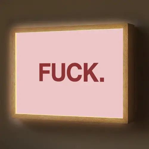 Statement - Krachtig - Roze Light Box met batterij (Wandlamp) middel -z3d_website