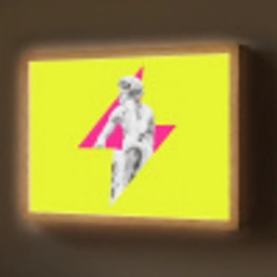 Beeld - Man - Bliksemschicht - Geel Light Box met batterij (Wandlamp) middel -z3d_website