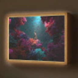 Standbeeld - Zeebodem - Koraal - Kleurrijk Light Box met batterij (Wandlamp) middel -z3d_website