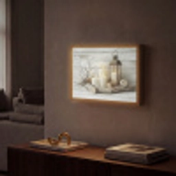 Stilleven - Wit - Kaarsen - Rustiek - Natuur Light Box met batterij (Wandlamp) middel -sfeer1