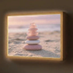 Stenen - Zand - Roze Light Box met batterij (Wandlamp) middel -z3d_website