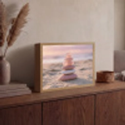 Stenen - Zand - Roze Light Box met batterij (Wandlamp) middel -sfeer2