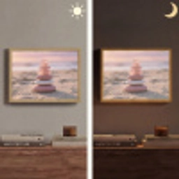 Stenen - Zand - Roze Light Box met batterij (Wandlamp) middel -sfeer3